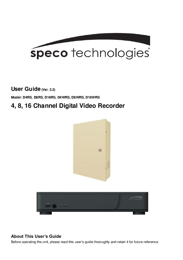 Speco technologies dvr manuals