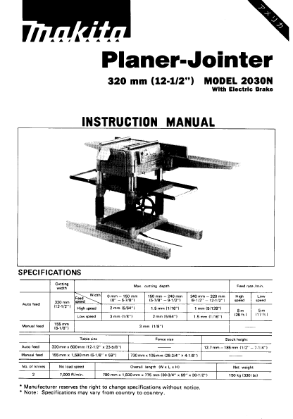 craftsman jointer owners manual