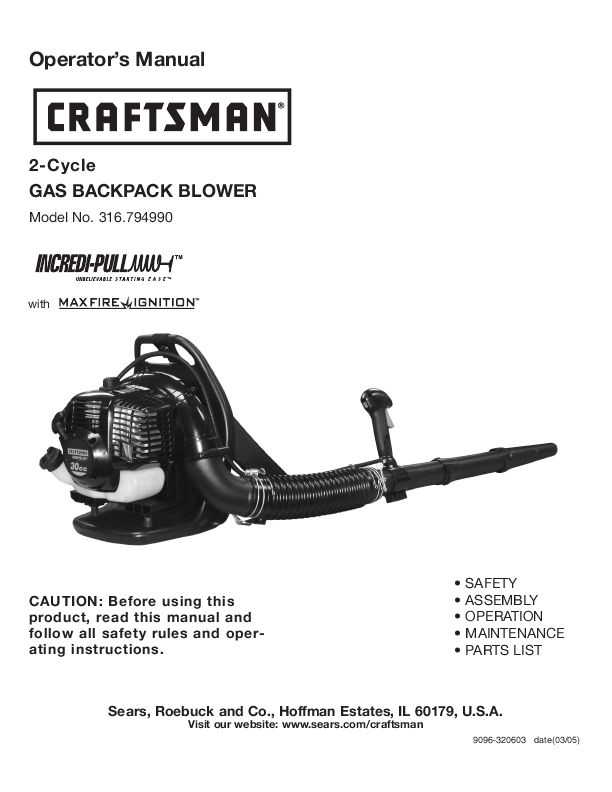 Craftsman 358.748240 User Manual