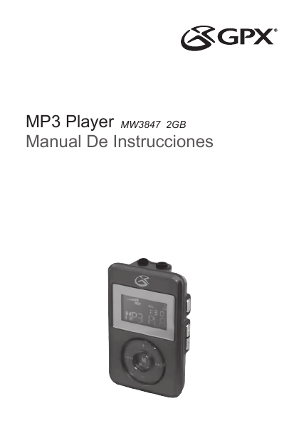 Gpx Mp3 Player. GPX MP3 Player Instruction