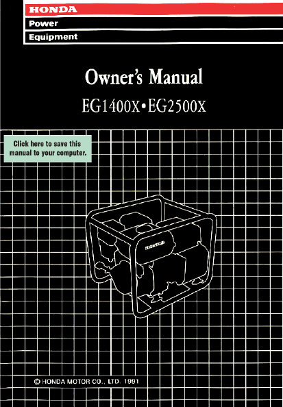 Honda eg1400x generator manual #1