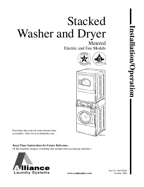 Alliance Laundry Systems WasherDryer User Manual