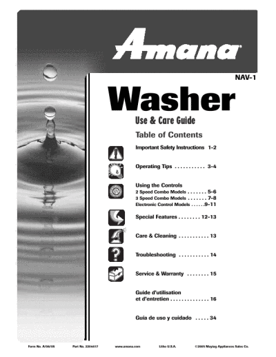 Amana Washers Manual