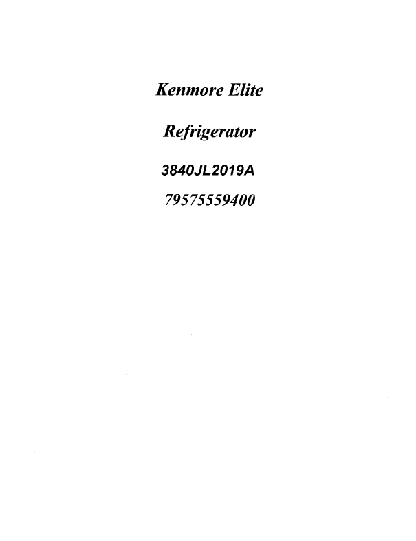 kenmore elite fridge user manual