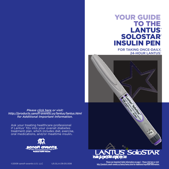 lantus solostar pen instructions Sanofi-aventis Insulin Pen