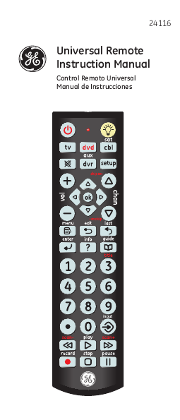 ge universal remote 24911 manual