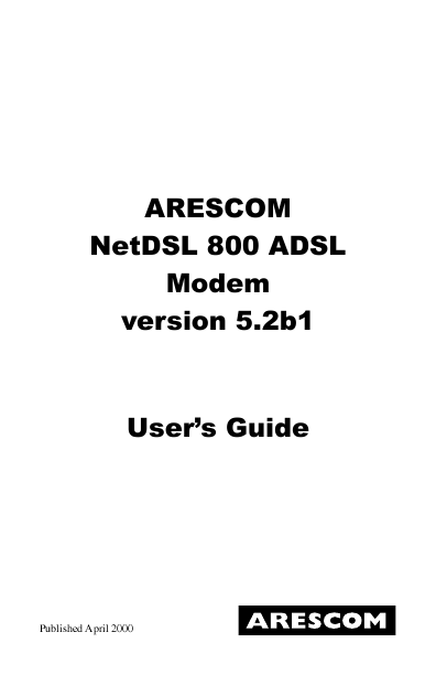 ARESCOM NetDSL 800 ADSL Modem