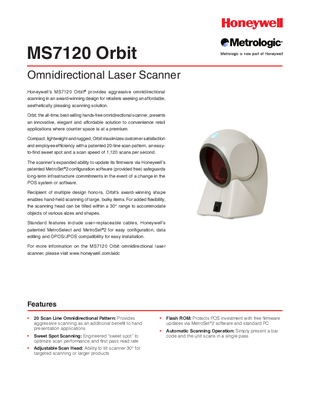 ... Instruments Omnidirectional Laser Scanner Specification Sheet