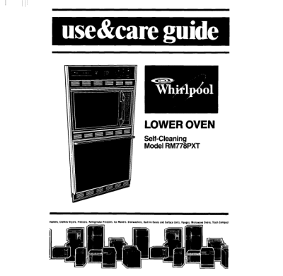 whirlpool oven instruction manual