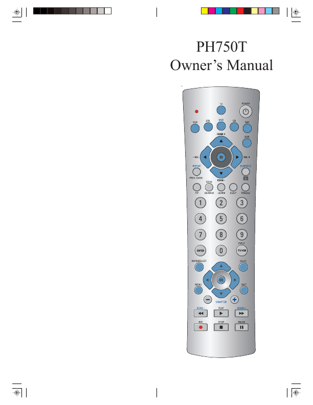 Philips Universal Remote Control Owner's Manual