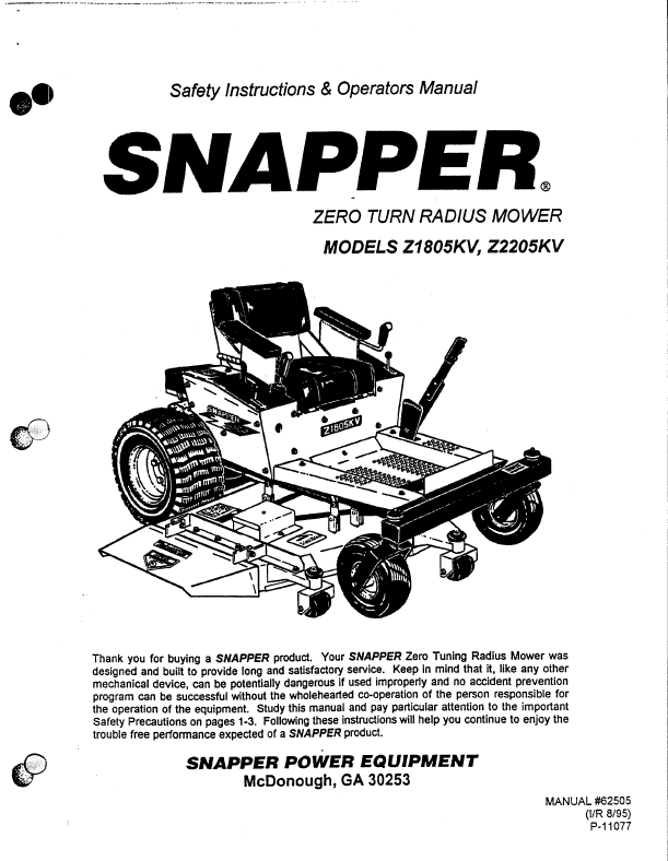 Snapper Lawn Mower Safety