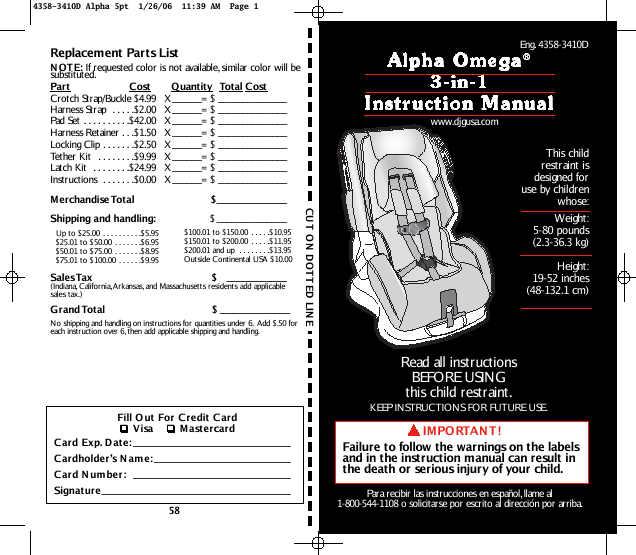 Alpine Omega Car Seat Manual