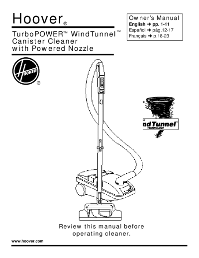 hoover owner manual