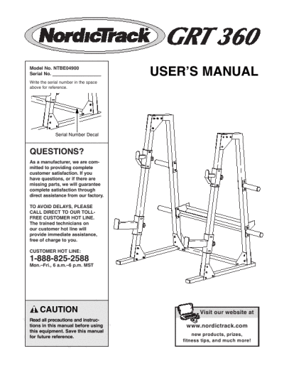 owner manual for nordic track