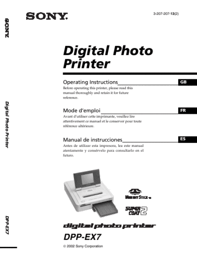 Transparent Printer Paper on Sony Digital Photo Printer Manual Dpp Ex7   Manualsonline Com