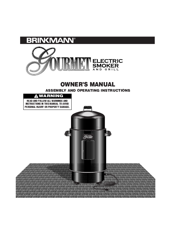 Brinkmann Electric Smoker Owner Manual