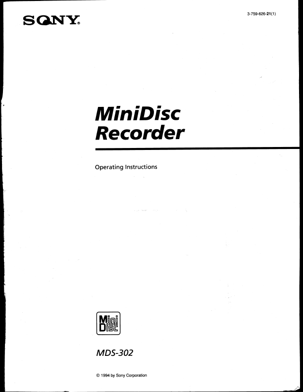 Sony Minidisc Recorder