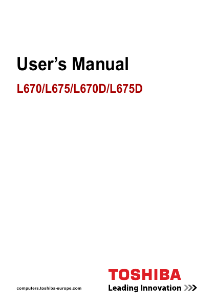 Toshiba Laptop User Manual | ManualsOnline.com