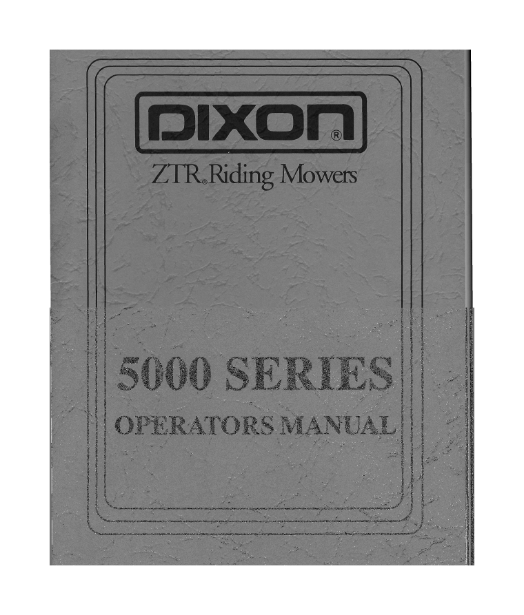 Dixon Lawn Mower 5000 Series User's Guide | ManualsOnline.com