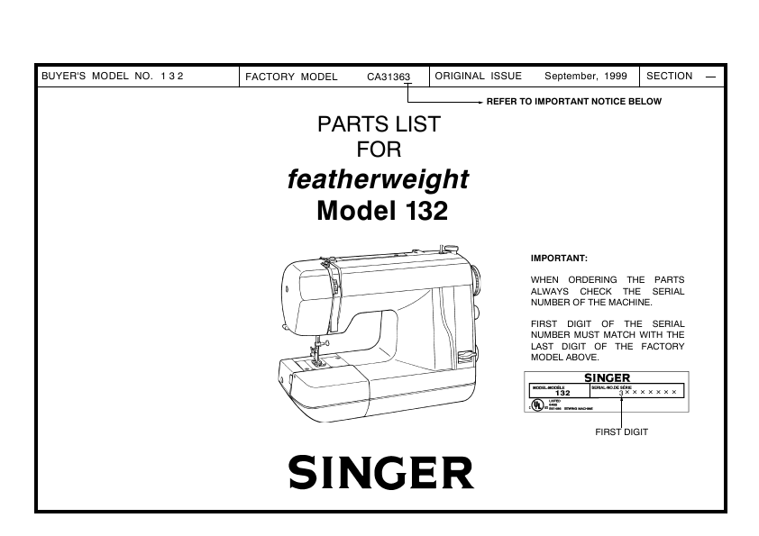 Featherweight Singer Sewing Machine. Singer Sewing Machine Parts