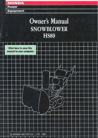 Honda Hs80 Snowblower Owners Manual | Car Interior Design