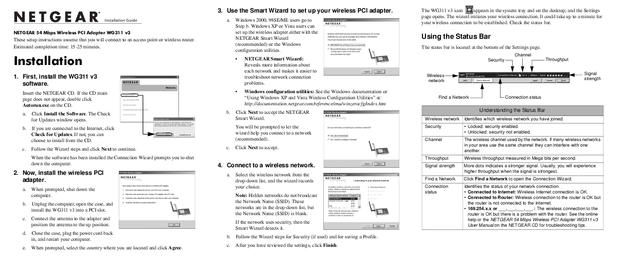 adapter netgear wg311v3 adapters insert wg311v3 following wireless pci ...