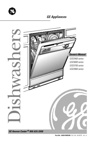general electric dishwashe instruction manual