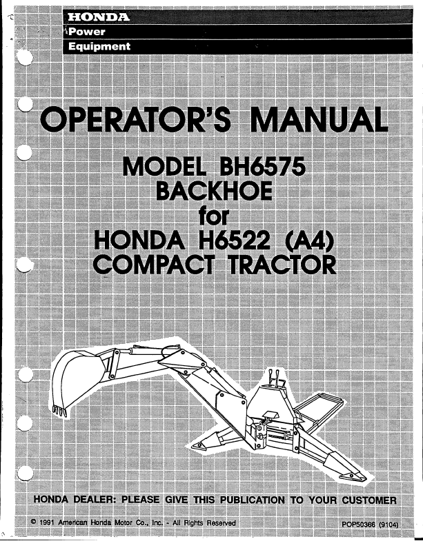 Honda 6522 tractor manual #7