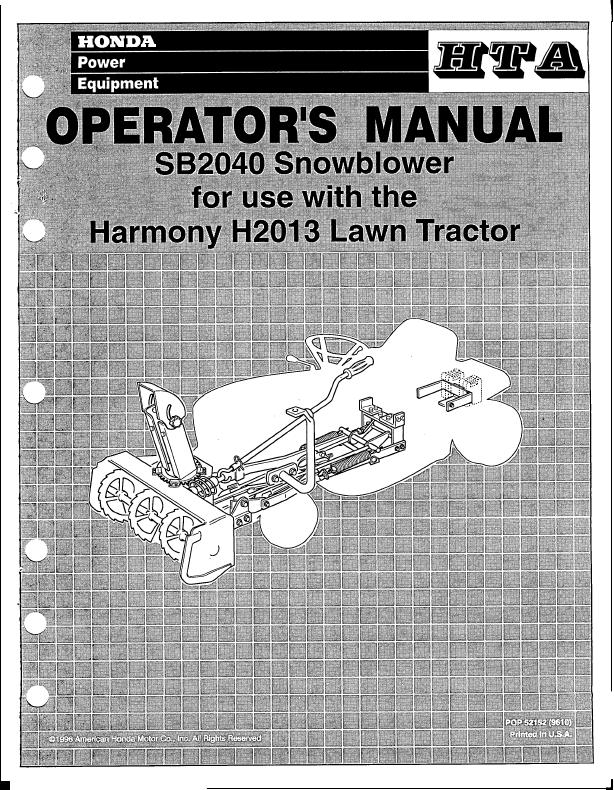Honda snowblower operator manual #3