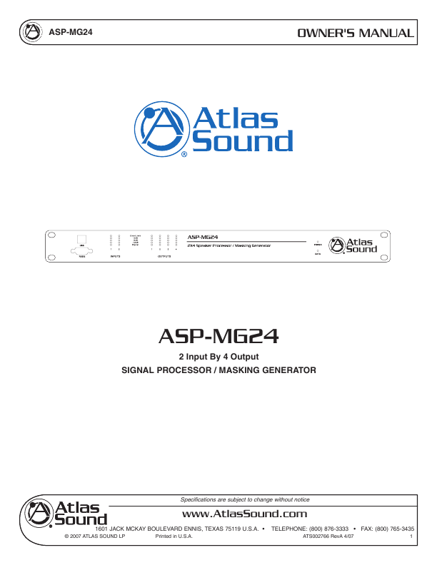 Atlas Sound Masking Generator