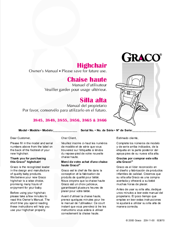 graco highchair manual