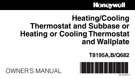 honeywell thermostat model ct3200a1001 owners manual