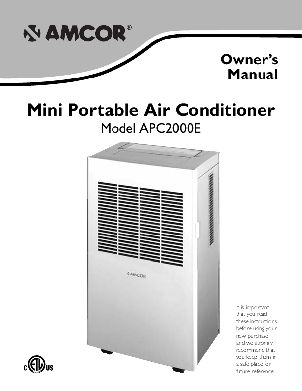 Amcor Air Conditioner Manuals