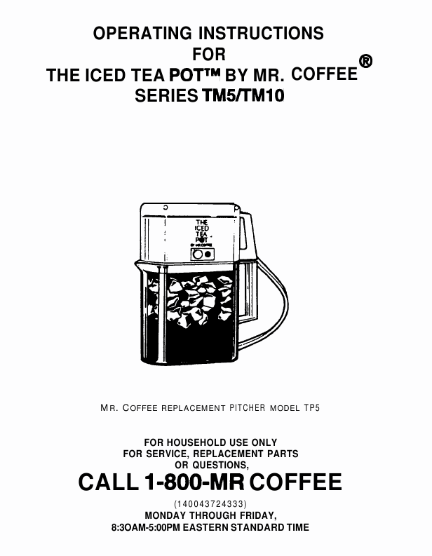 iced tea maker. Mr. Coffee ICED TEA POTTM