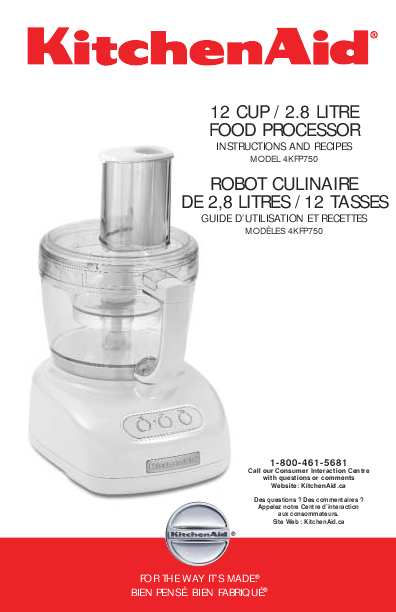 kitchenaid manual on Kitchenaid Food Processor User Manual   Manualsonline Com