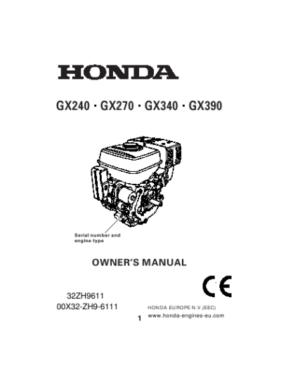 Honda gx390 manual #1