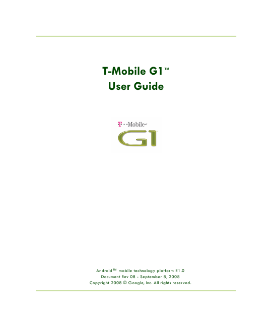 user manual for htc g1