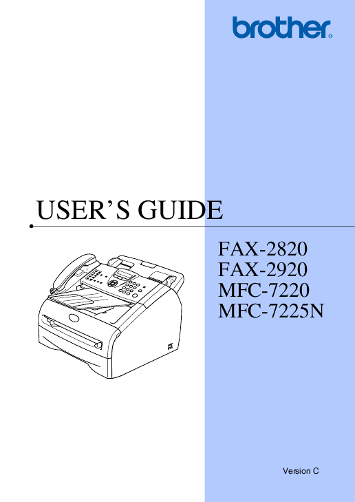 brother 2920 fax manual