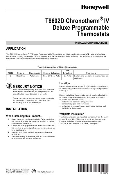 thermostate honeywell operator guide