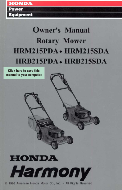 Download honda lawn mower shop manuals #6