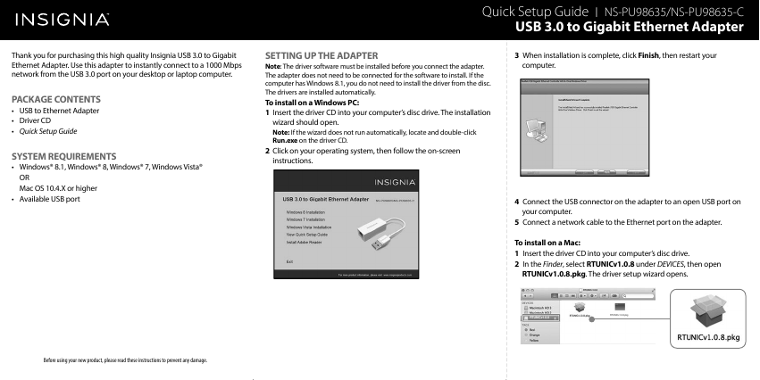 insignia usb to gigabit ethernet adapter driver windows 10