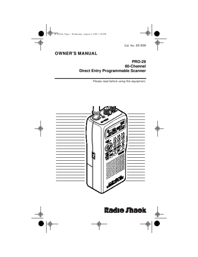 Owners manuals for radio scanners