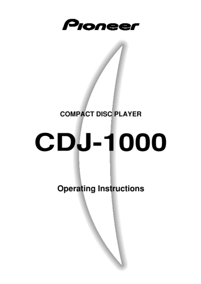 pioneer cdj 1000 user manual