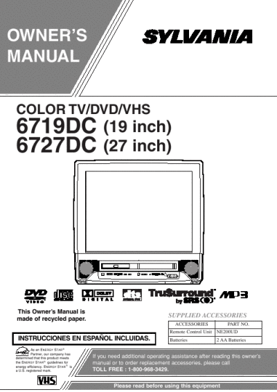 manual for sylvania 6719dc