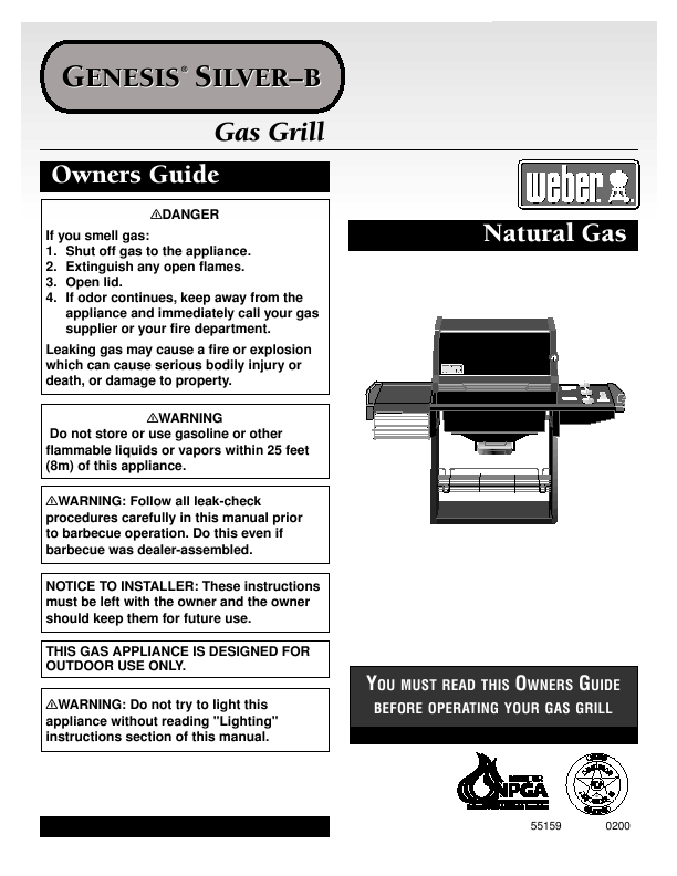 Weber Gas Grill Silver B User's Guide | ManualsOnline.com