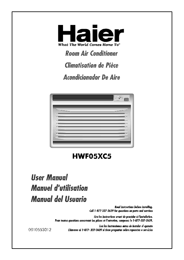 Haier Room Air Conditioner User Manual