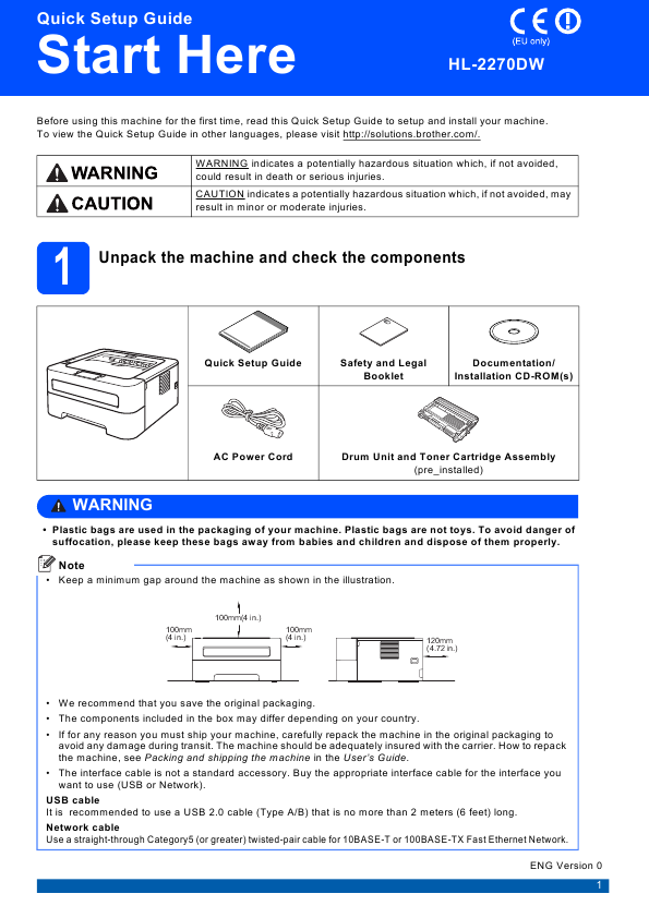 Additional Brother HL 2270DW Printer Literature