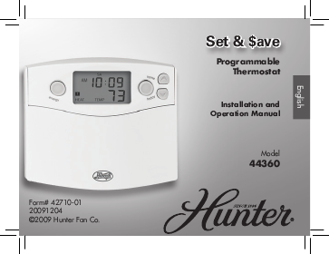 hunter programmable thermostat manual