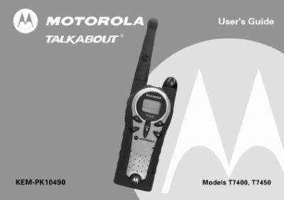 Motorola Talkabout T7400 User Manual - Zagett