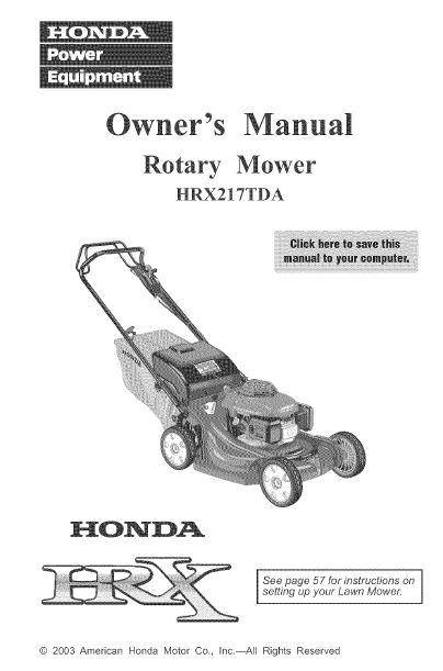 Honda lawnmower users guide #6